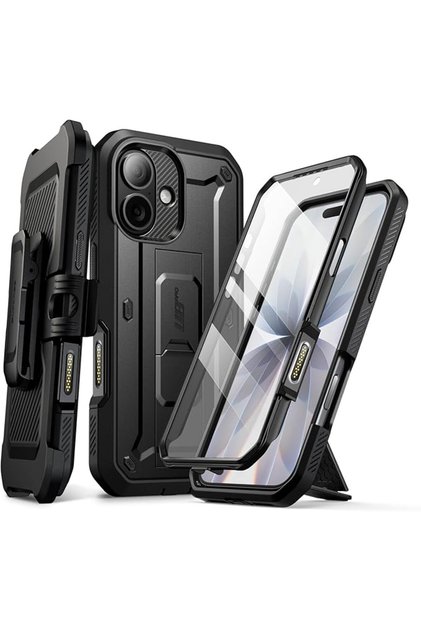 Spikes Case for iPhone 17 with Camera Control Button (Unicorn Beetle Pro), [Built-In Kickstand & Screen Protector] [Protection