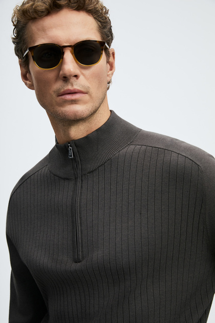 Asher Men's Sweater Dark Brown