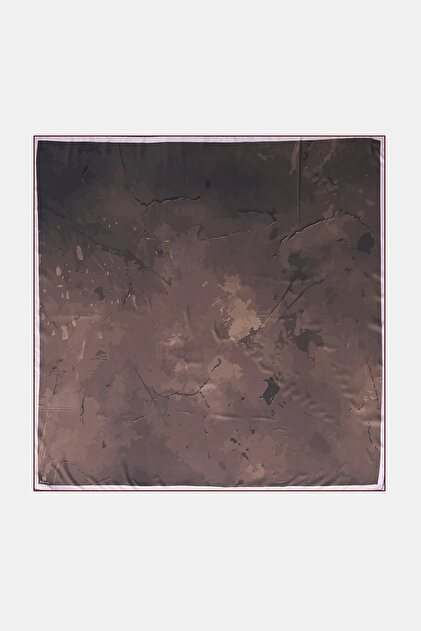 Patterned Twill Scarf Khaki
