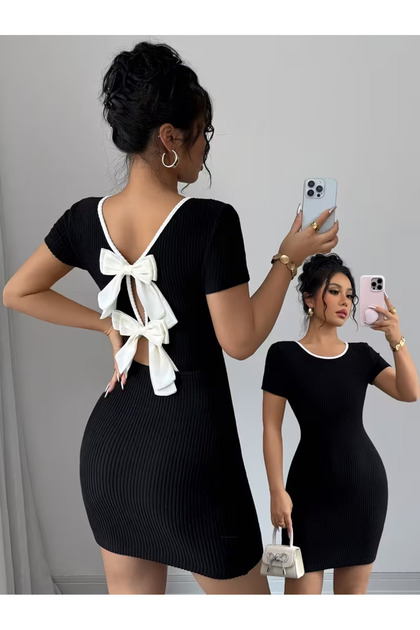 Women's Stylish Dress with Bow Detail on the Back