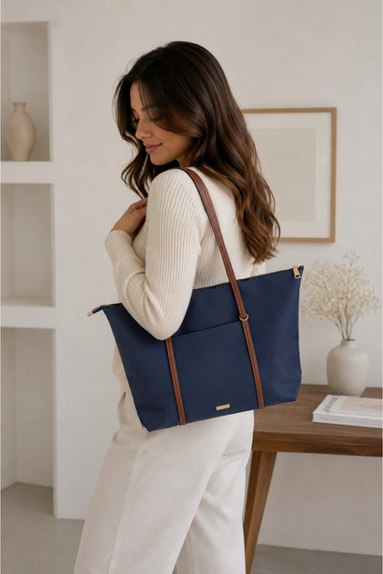 Women's Zippered Shoulder Bag Large Size Daily Useful Tote Bag