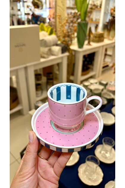 PEMBE AYAKLI TEK KİŞİLİK TÜRK KAHVESİ FİNCANI