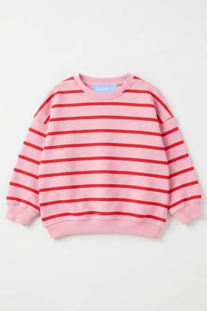 La Ciel Paris Girls' Striped Sweatshirt Pink