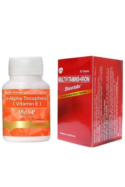 Supplement Pack: Vitamin E Mira E 400 Iu (30 Capsules) + Multivitamin and Iron Stristabs (30 Tablets)