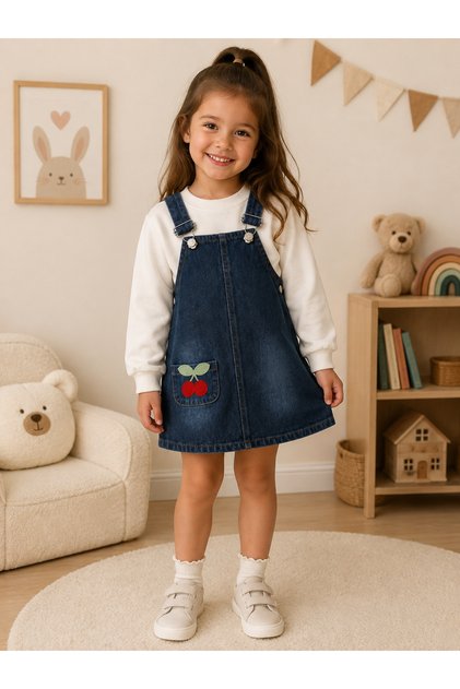 Denim Cherry Girls' Gilet 2-Piece Set 2 Years-5 Years