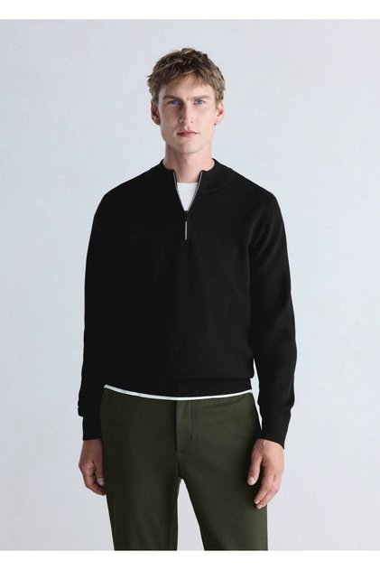 Comfort stretch fermuarlı sweatshirt