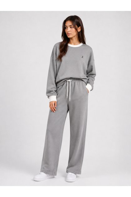 Women's Tracksuit Set Comfortable Fit Oversize Sweatshirt Wide Leg Pants 2-Piece Casual Sporty Stylish Set