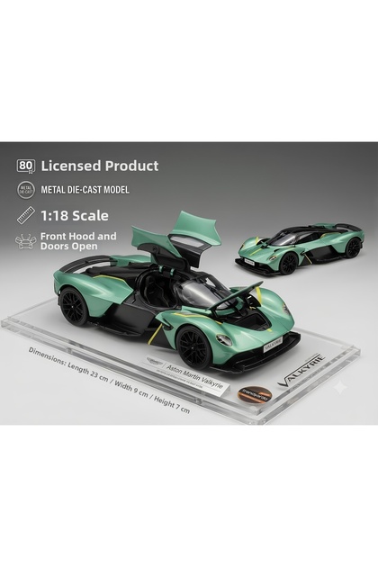 1:18 Scale Original Licensed Diecast Metal Aston Martin Valkyrie Car (Green)