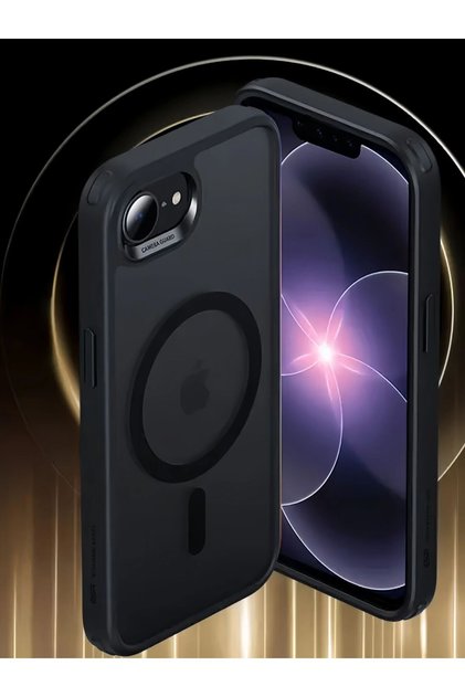 iPhone 16e Black For iPhone 17e/16e Phone Case with Magnetic Translucent Matte Cases Shockproof Prot