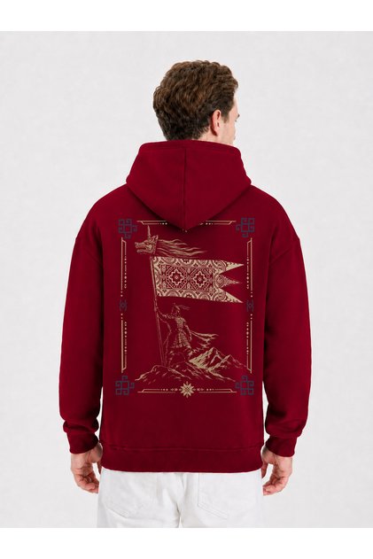 Wolf-Headed Sancak Oversize Hooded Sweatshirt Hoodie 3-Thread Shardooned