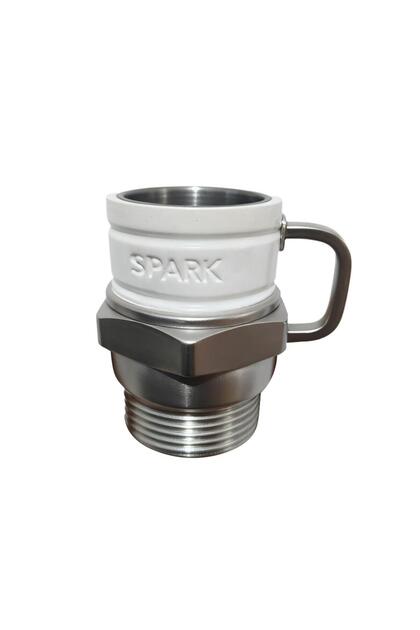 12 ounces WHITE Spark Plug Coffee Mug Industrial Coffee Cup Mechanics & Gearheads Automotive Themed