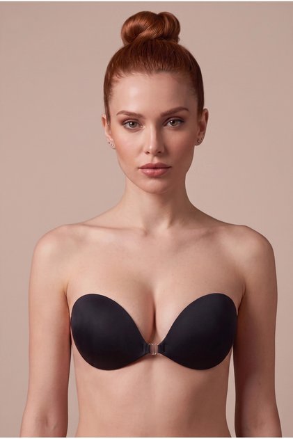 Silicone Bra High Adhesive Low-Cut/Evening Dress Plumping and Lifting Bra with Clasps