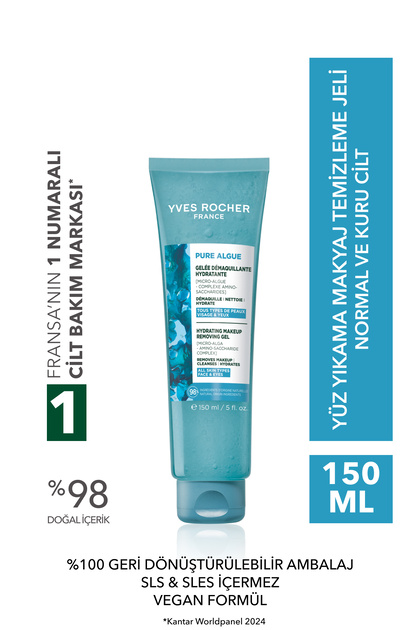 Face Wash/Makeup Remover Gel-Normal and Dry Skin-Pure Algue Moisturizing Botanical Complex 150ml