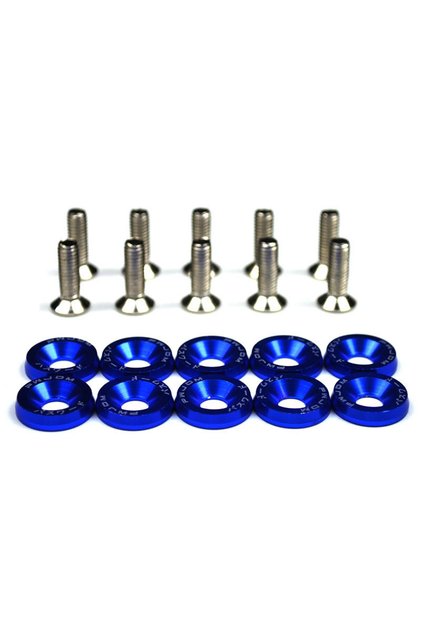 Blue EAFC 10PCS M6x20 Car Styling Universal Modification JDM Hexagonal Fasteners Fender Washer Lice