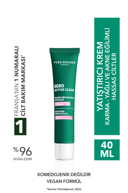 Sensitive Skin Soothing Cream-Bisabolol & Allantoin & Aloe Vera-Sebo Active Clear Botanical Complex-40Ml