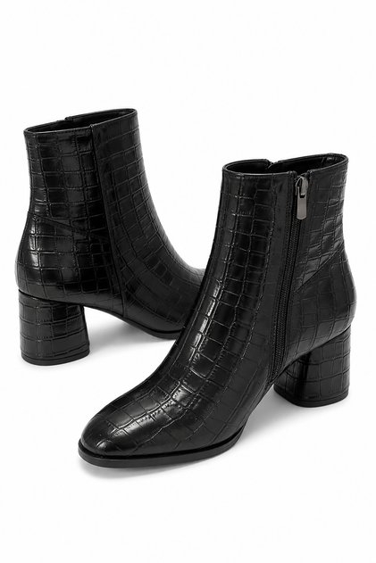 Sery Low Heel Women's Heeled Boots Black Croka