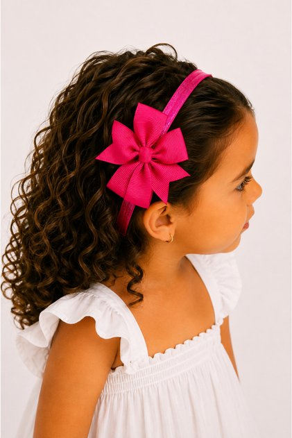 D’Arya Fuchsia Pink Big Bow Baby and Girls' Hairband – Kawaii Korean Style Dd182