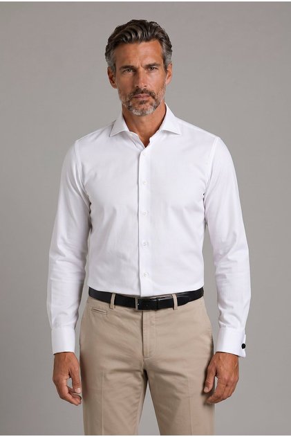 White Regular Fit Cotton Italian Shirt