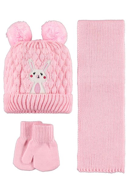 6-24 Months Scarf Beanie Glove Set - Pink