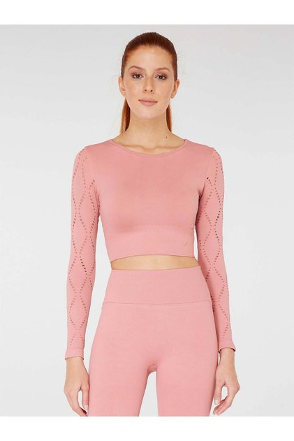 Naples Long Sleeve Crop Top Econyl Pink