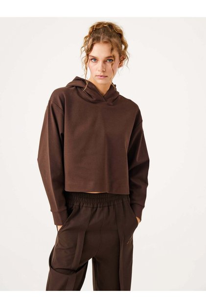 Aura Casual Hoodie Kahverengi