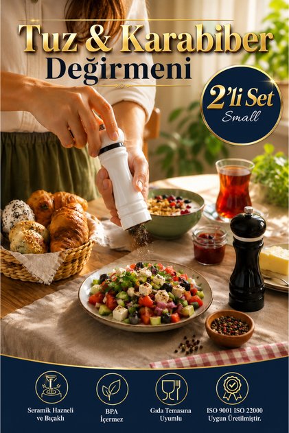 Ceramic Salt & Pepper Mill - Set of 2 Small