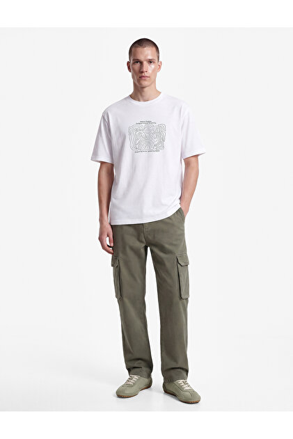 Regular Fit Cotton Crew Neck Short Sleeve Printed T-Shirt