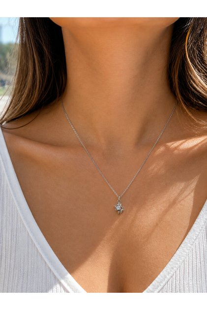 Yengeç Figürlü Zirkon Taşlı Kolye – Minimal Burç Kadın Kolye