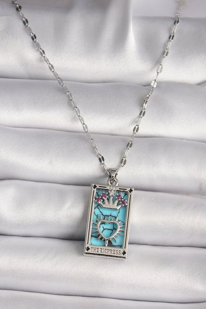 316L Steel Silver Color Pink Zircon Stone Crown Heart Portrait Model Women's Necklace - Ideal for Gift