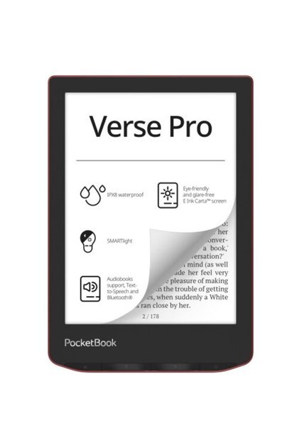 Cititor de cărți electronice Verse Pro PB634, 6 inci, 16GB, Roșu Pasiune