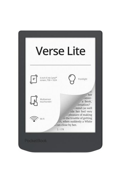 Cititor eBook Verse Lite 8GB, gri, 6 inch, USB Type-C/WiFi, 108x156x7,6mm