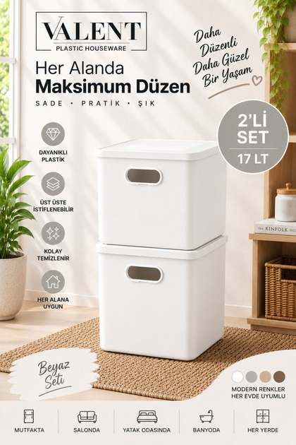 Nandy Home 17 Lt. Kapaklı Kutu 3 Adet Antrasit - Fiyatı, Yorumları