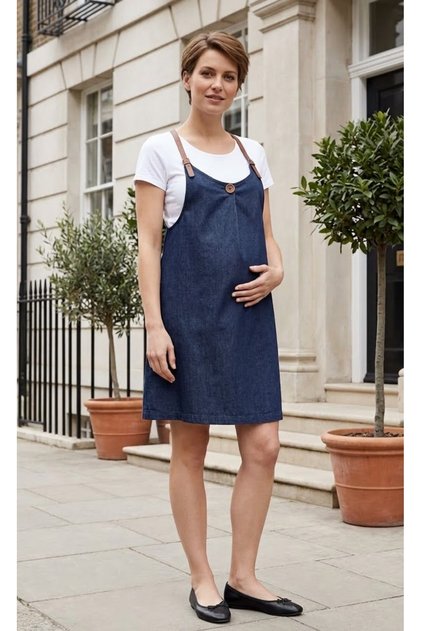 Maternity Denim Salopet Dress