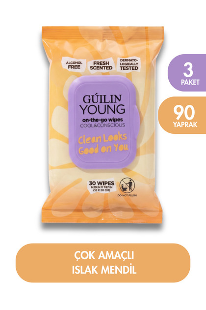 Young Travel Type Skin Cleansing Wipes 30 X 3 Pack | Ferah Kokulu | Alcohol-Free | Dermatologically Tested