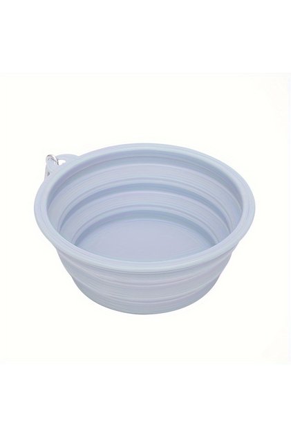 Grey Blue Hanging Dog Pet Folding Silicone Bowl Outdoor Travel Portable Food Water Container Feeding