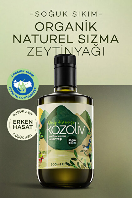 Organik Erken Hasat Soğuk Sıkım Zeytinyağı - İçimlik - Anne & Bebek & Çocuk - Dağ Havası 500ml