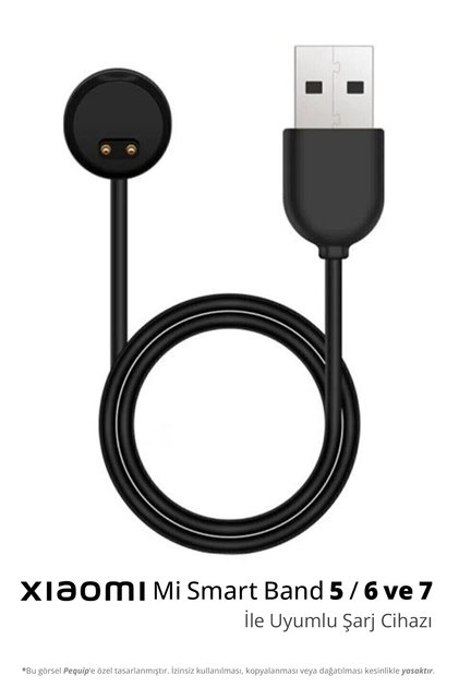 Xiaomi Mi Band 5-6-7 Uyumlu (YÜKSEK KALİTE) Usb Şarj Cihazı Kablosu
