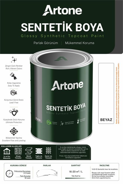 sentetik son kat yağlı boya - BEYAZ 1kg
