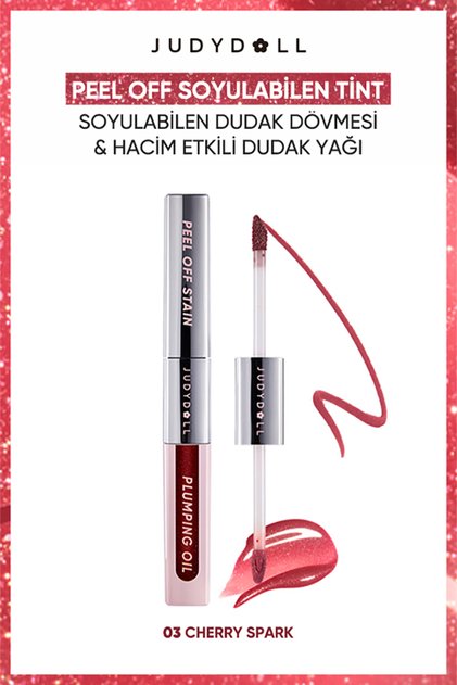 Peel Off Soyulabilen Tint Dudak Dövmesi & Hacim Etkili Dudak Yağı 03 Cherry Spark