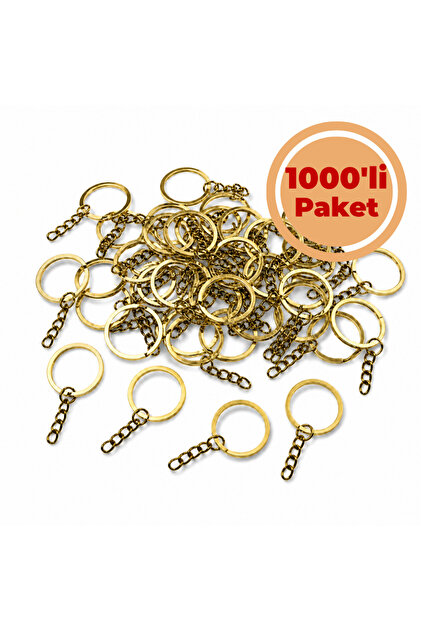 Keychain Ring Gold 1000 Pack Macrame Amigurumi Bag Accessory with Chain