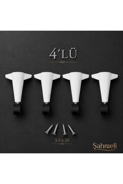 20cm Wheeled Table Leg, Smart Table Leg, Magic Table Leg, White, Set of 4, 360 Degrees.