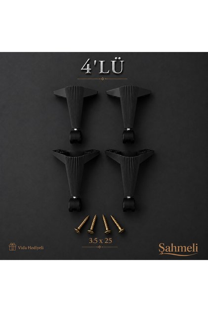 20cm Wheeled Table Leg, Smart Table Leg, Magic Table Leg, Black, Set of 4, 360 Degrees.
