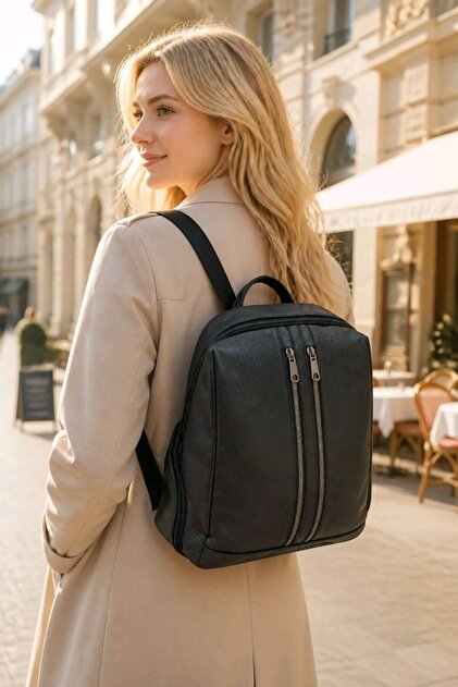 Multi-Compartment Fabric Unisex Backpack