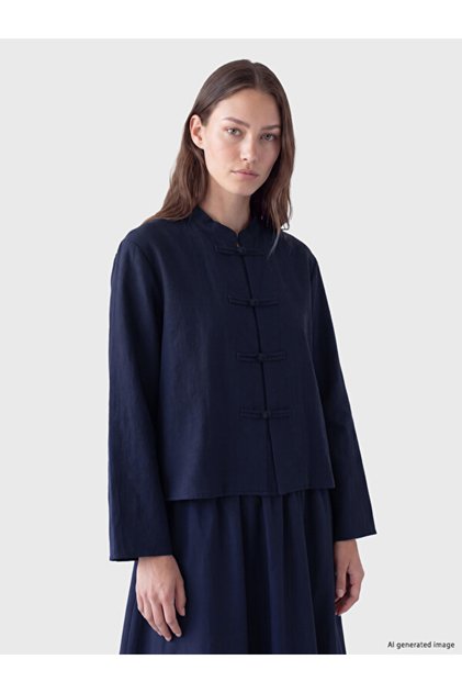 Rmz Gi̇yi̇m Farkiyla Dik Roba Collar Modal Blended Women's Shirt