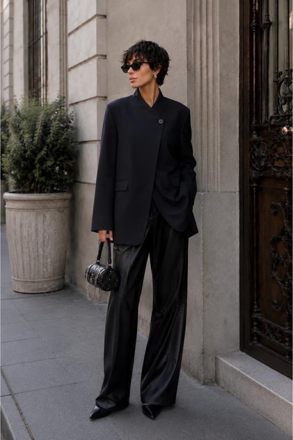 Dik Yakalı Blazer Ceket MA10064 Lacivert