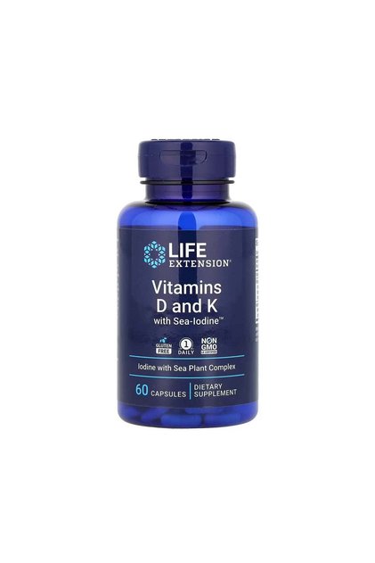 Vitamins D and K with Sea-Iodine - 60 Capsules