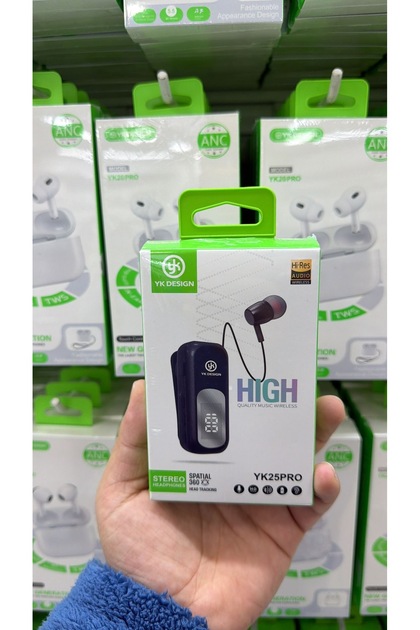 YK25PRO Makaralı Titreşimli Bluetooth Kulaklık Dijital Göstergeli