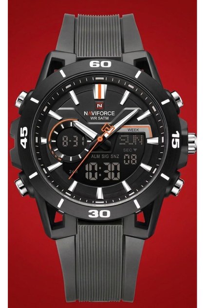 NF-7135 DİJİTAL ANALOG ALARMLI AYDINLATMALI SPOR ERKEK KOL SAATİ
