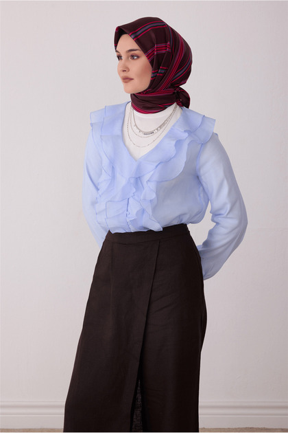 Tivil Silk Scarf 4405 80 Plum Line Pattern