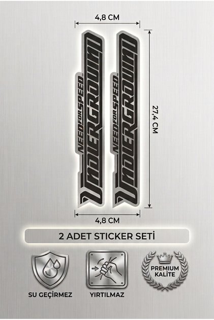 Araba Sticker Yırtılmaz Su Geçirmez 2 adet Need For Speed Underground Araba Etiket